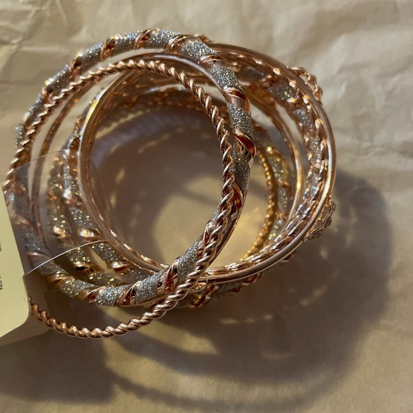 ROSE GOLD MULTI LAYER BANGLE BRACELET - Picture 4 of 7